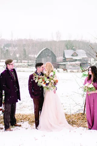 An intimate, elopement-style winter wedding in Wisconsin at The Enchanted Barn.