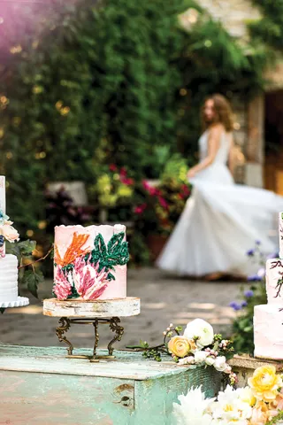 Artistic floral-inspired wedding cakes